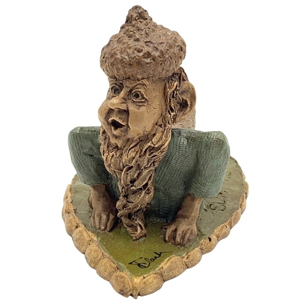 Tom Clark Gnome SLIM Signed Figurine #12 Gym Exercise Push-Ups Fitness 1989 COA